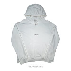 🔴  Saint Laurent Paris SLP Logo Hoodie - White